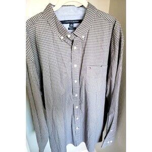 Tommy Hilfiger Classic Fit Button Down NWT Mens XXL Gray Check Long Sleeve